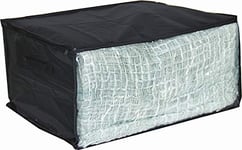 M-Home | Housse de Rangement Vêtements avec Fenêtre | Plastique | Noir | 60 x 45 x 30 cm | EVE732-01