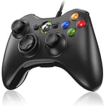 Manette pour Xbox 360, Manette PC, Manette Filaire pour Xbox 360/ Slim/PC Windoes 7/8/10/XP Joystick Xbox 360 Gamepad USB avec ouble Vibration Design Ergonomique Six Axes