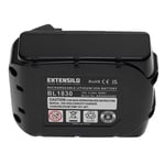 EXTENSILO Batterie compatible avec Makita BHP453RHE, BHP453SHE, BHP453RFE, BHP453RHEX, BHP453Z outil électrique (5000 mAh, Li-ion, 18 V)