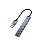 HOPDAY Hub USB, Hub USB 4 Ports pour MacBook Pro/Air (1*USB 3.0+3*USB 2.0), Adaptateur multiport répartiteur USB 5 Gbps Data Hub pour iMac, Xbox, Ps4,Dell,HP, Surface, Tesla modèle 3, HHD