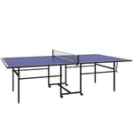 SPORTNOW 9FT Folding Table Tennis Table with 4 Wheels, for Indoor Use, Blue