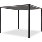 Pergola - Blumfeldt Pantheon - Pavillon de jardin 3x 3m - toît motorisé - Tonnelle - Polyester 280g-m² - Cadre aluminium - gris