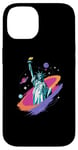 Coque pour iPhone 14 Statue de la Liberté USA tenant une torche flamboyante avec des plantes