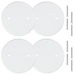 Lot de 4 plaques de plafond rondes et plates en métal de 12,7 cm avec vis, trous espacés de 8,9 cm, blanc (pour boîte électrique de 10,2 cm)