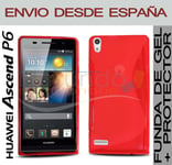 Housse En Gel TPU Rouge + Protecteur D'Écran Pour HUAWEI ASCEND P6 En ESPAGNE