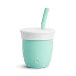 Munchkin C’est Silicone! Open Training Cup with Straw for Babies and Toddlers 6 Months+ Ideal Transition Sippy Cup, Free Flow Sippy Cup to Straw Cup for Baby and Toddler weaning, 4oz / 120ml, Mint