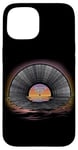 iPhone 15 Retro Vintage Vinyl Sunset Reflection LP Vinyl Record Case