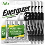 20 X Energizer Rechargeable Piles Aa Universel 1300 MAH Batterie Nimh Lot De 4