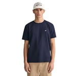 GANT Mens Shield Short Sleeve T-Shirt - Navy 433 - XS