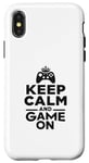 Coque pour iPhone X/XS Keep Calm and Game On Funny Gamer Humour