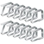 OFFCUP Pinces à Nappe, 12pcs Pince Nappe Inoxydable, Attache Nappe de Table Exterieur, Nappe Clips Anti-Glissant Ajustable pour Jardin Cuisine Restaurant Bureau Mariage Fête(5 x 4 cm)