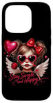 Coque pour iPhone 14 Pro Ailes d'ange « Stay Single And Happy Heart »