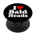 I LOVE HEART BALD HEADS PopSockets Adhesive PopGrip