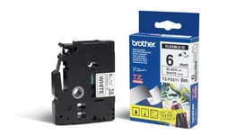 Brother P-Touch D 800 W Brother P-Touch Tape Sort på Hvit 6mm Flexible ID (8m) TZE-FX211 (Kan sendes i brev) 50201433