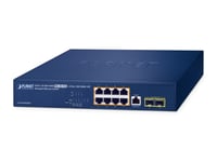 Planet Ipv6/Ipv4, 8-Port, Håndtert, L2/L4, Gigabit Ethernet (10/100/1000), Strøm Over Ethernet (Poe), Rack-Montering, 1U