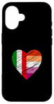 Coque pour iPhone 16 Drapeau LGBTQ Italie Lesbienne Pride Cœur Amour LGBTQIA