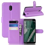 Nokia 1 Plus      Pu Wallet Case    [Purple]