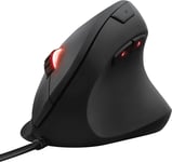 GXT 144 Rexx Souris Gamer de Jeu, Verticale, Ergonomique 250-10.000 DPI, 6 Boutons Programmables, Éclairage RGB, LED Lumineuse - Noir