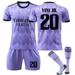 Ny säsong 2022-2023 Real Madrid fotbollströja fotbollsuniformer VINI JR. 20 VINI JR. 20 XL