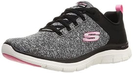 Skechers Women's Flex Appeal 4.0 Sneaker, BKPK=Black Pink, 6.5