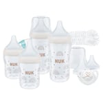 NUK Perfect Match Perfect Start Baby Bottles Set | 0-6+ Months | Adapts to Baby's Palate | 4 x Anti Colic Baby Bottles, Dummy, Bottle Brush & More | BPA-Free | 9 Count