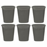 6 x Plastic Laundry Basket Washing Storage Hamper Organiser With Lid Bottle Grey