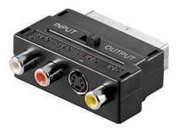 Goobay - Adapter För Video / Ljud - Scart Hane Till 4-Stifts Mini-Din, Rca X 3 Hona - Svart