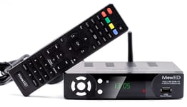 NEW Freeview HD Built in WiFi Receiver + USB HD Recorder, Digital TV Wi-Fi Set Top Box Terrestrial Tuner & MP4/MP3/JPG USB M.M Player HDMI or SCART Output DigiBox (Black 7 Button by iView HD)