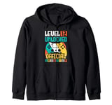 Vintage 12th Birthday Gamer 12 Year Old Gifts 12th Birthday Zip Hoodie