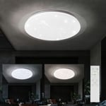 Plafonnier led plafonnier dimmable avec télécommande plafonnier chambre, ciel étoilé cct, métal blanc, 1x led 60W 6000Lm 3000-6500K, DxH 65,5x7,5cm