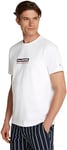 Tommy Hilfiger Hilfiger Box Tee MW0MW38079 T-Shirt S/S, White (White), XL Homme