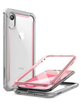 i-Blason [Ares] Full-body Rugged Clear Bumper Case with Built-in Screen Protector compatible with Apple iPhone XR 6.1 Inch (2018 Release) (Pink)