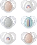 Nighttime Soother Glow in the Dark Symmetrical Design for 6-18 Months (6-Pack)