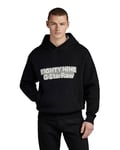 G-STAR RAW Men's Graphic Loose Knitted Hoodie, Black (dk black D23933-D488-6484), L