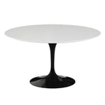 Knoll - Saarinen Round Table - Matbord, Ø 137 cm, Svart underrede, skiva i Vit laminat - Ruokapöytä - Eero Saarinen - Musta - Laminaatti/Metalli