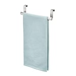 iDesign 60270 Axis Over Door Towel Bar, Small Stainless Steel Towel Rack, Towel Holder for The Home, Silver