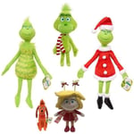 Mub- Jul Grinch Plysch Leksak Grönt Hår Grinch Barn Tecknad Docka Docka Scarf Grinch