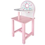 WOOMAX bébé, 25 x 20 x 55 cm, pour poupées 30 – 40, Blanc, Bois, Jouets + 3 Ans cm, (46476), Chaise Haute Rose, Pequeño