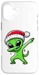 iPhone 16 Plus Christmas Dabbing Alien Santa Hat Dab Pose Case