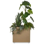 Rumsavdelare Plant Divider - 30 mm ljudabsorbent, Storlek Small, Färg 03 Light Brown, Hjul Vita