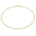 Carissima Gold - Maille Corde Bracelet de Cheville Femme - 9 cts Or 375/1000 Or Jaune