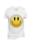 T-Shirt Homme Col V Smiley Sourire Smile Joyeux Happy Heureux