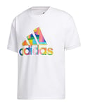 adidas Pride Badge tee T-shirt, Unisex Adult, unisex_adult, T-Shirt, GK1582, white, L