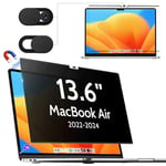 Makinda Magnétique Filtre de Confidentialité pour MacBook Air 13.6 Pouces (2022-2024,M2,M3), Amovible d'écran Anti Espion Filtre Ecran Confidentialité pour Mac Air M3 13.6 Pouces