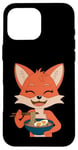 iPhone 16 Pro Max Happy Fox with Ramen Kawaii Food Design Case