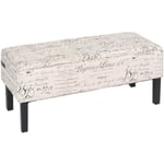 [JAMAIS UTILISÉ] Banc/coffre de rangement Renens, 95x36x44, tissu, motif écriture