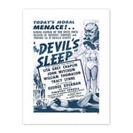 The Devils Sleep Bennies Phenos Drugs 1950's Blue Canvas Wall Art Print