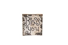 Creative Co-Op White Wood and Tin Bless You Tissue Box Cover