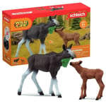 Figurines Élan Femelle avec Veau, animaux sauvages, Schleich 42629 Wild Life, Pour enfant dès 3 ans