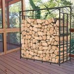 Heavy Duty Metal Firewood Storage Rack Log Outdoor Shed Strong Steel Floor Slat 